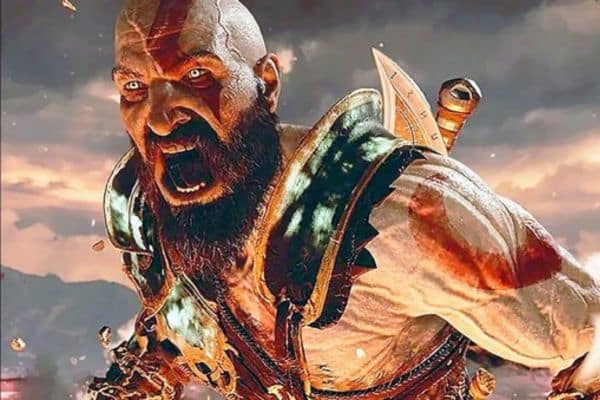 face sombre de kratos